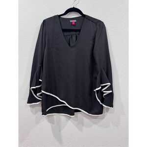 Vince‎ Camuto women blouse hem sleeve black size medium